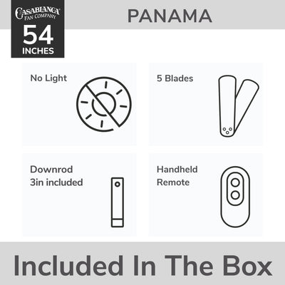 Casablanca 54 inch Panama ENERGY STAR® Brushed Nickel Ceiling Fan with Handheld Remote