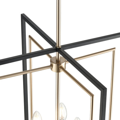 31.75'' Noelle Matte Black/Modern Gold 8 Light Pendant