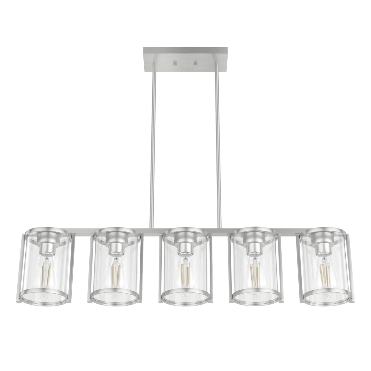 Astwood 39-inch 5-light Brushed Nickel Linear Chandelier with Clear Glass