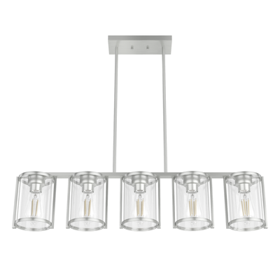 Astwood 39-inch 5-light Brushed Nickel Linear Chandelier with Clear Glass