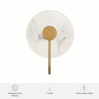 Amara Crest 8-inch 1-light Luxe Gold and Cast Alabaster LED Wall Sconce with Cast Alabaster Resin Shade