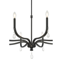 21.75'' Viremont Matte Black 8 Light Chandelier