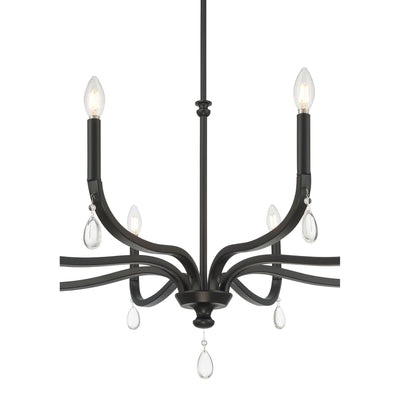 21.75'' Viremont Matte Black 8 Light Chandelier