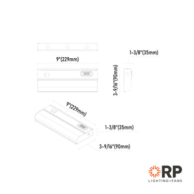 9-inch White Under Cabinet Light with 5-CCT Selectable White