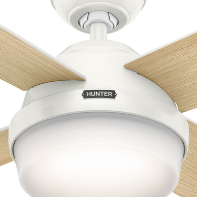 52 inch Dempsey Fresh White Ceiling Fan with LED Light Kit and Handheld Remote