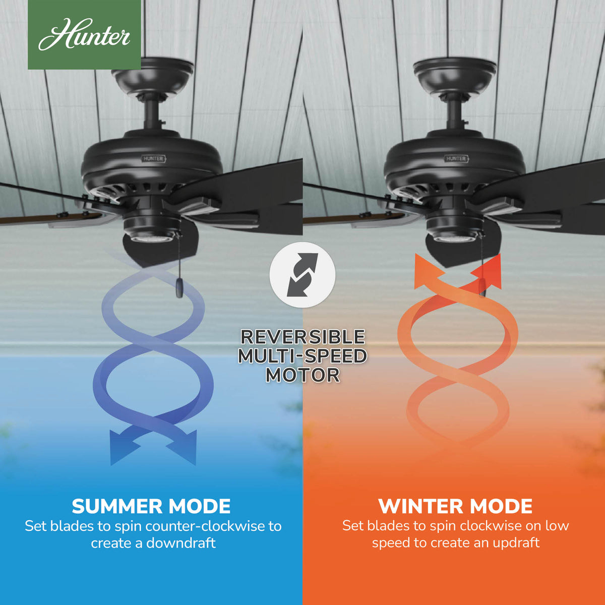 52 inch Newsome Matte Black Damp Rated Ceiling Fan and Pull Chain