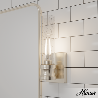 Cypress Grove 24.25-inch 3-light Brushed Nickel Vanity Light with Clear Holophane Glass