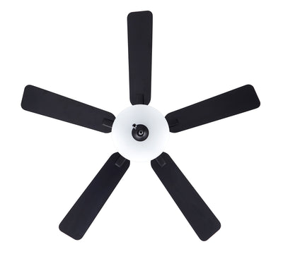 52 Inch Kintrel AC Matte Black Indoor Ceiling Fan 5-Blade 2 Lights Reversible