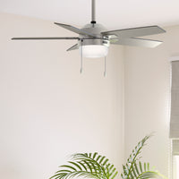44 inch Anisten Brushed Nickel Ceiling Fan with LED Light Kit and Pull Chain