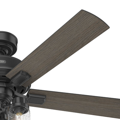 52 inch Hartland Matte Black Ceiling Fan with LED Light Kit and Pull Chain