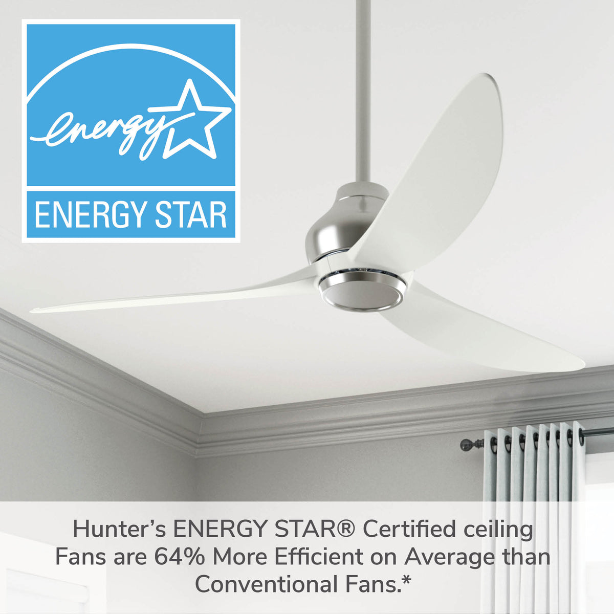 Casablanca 52 inch Eyla ENERGY STAR® Brushed Nickel Ceiling Fan and Wall Control and Handheld Remote