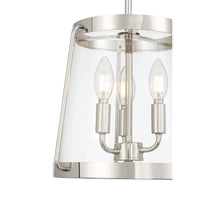 15.25'' Adabella Polished NickelClear 3 Light Semi-Flush Mount