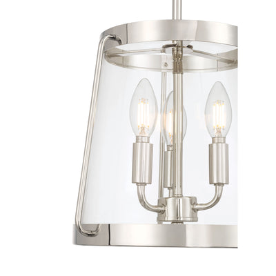 15.25'' Adabella Polished NickelClear 3 Light Semi-Flush Mount