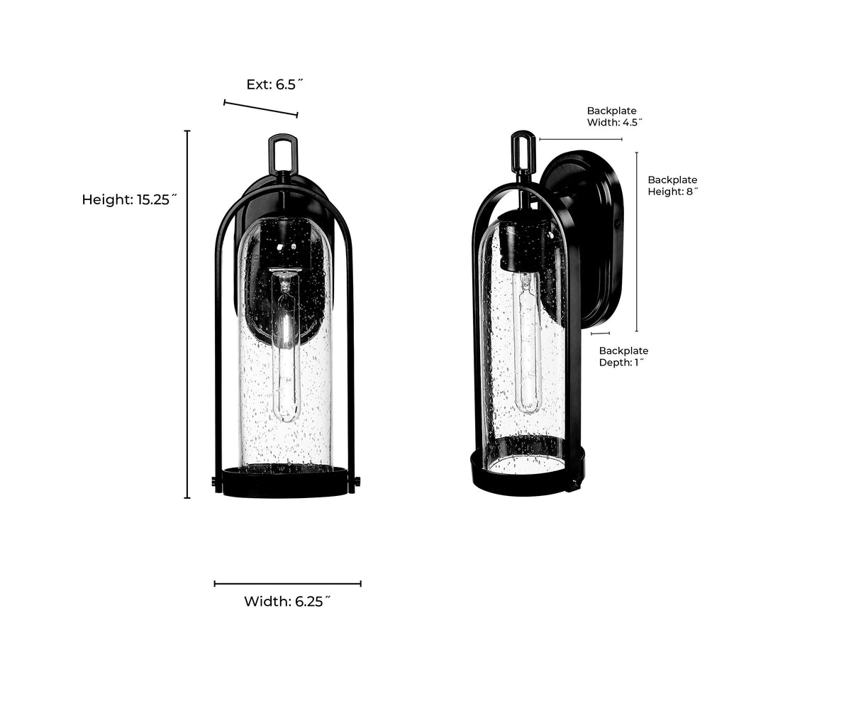 6.25'' Luxio Powder Coated Black 1 Light Wall Sconce