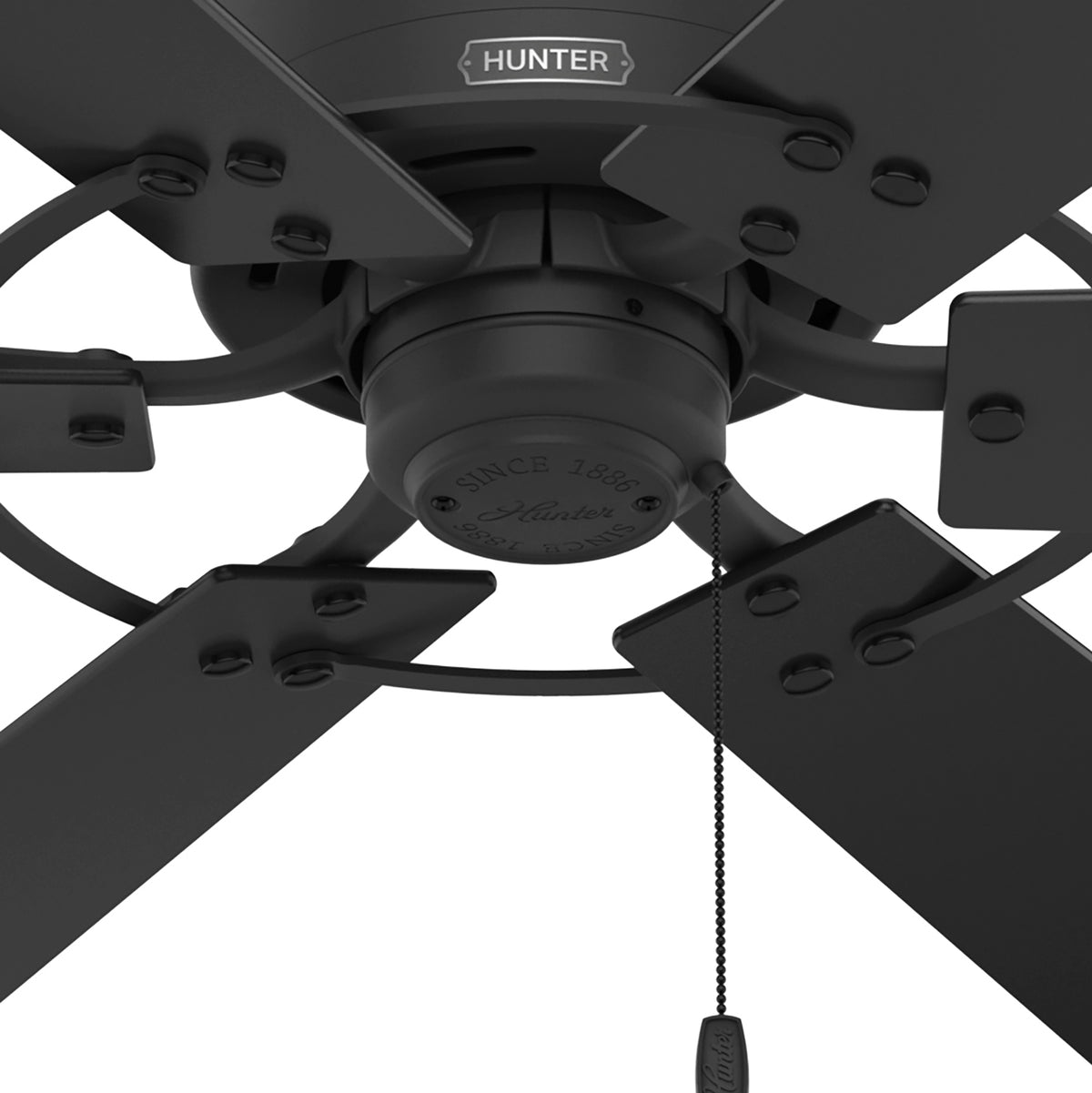 52 inch Gilrock Matte Black Ceiling Fan and Pull Chain