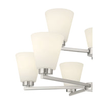 28.5-inch Strayhan Brushed Nickel 9-Light White Frosted Glass Chandelier