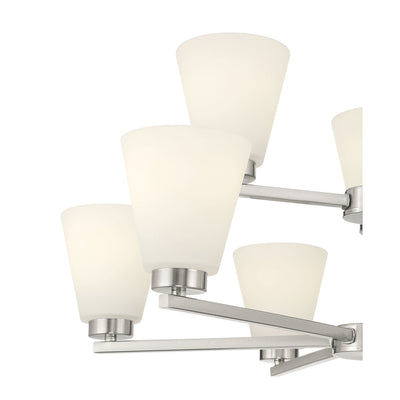 28.5-inch Strayhan Brushed Nickel 9-Light White Frosted Glass Chandelier