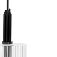 Gatz 10-inch 1-light Matte Black Pendant with Clear Fluted Glass