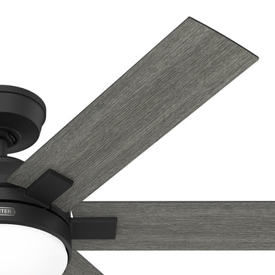 52 inch Georgetown ENERGY STAR® HunterExpress Matte Black Ceiling Fan with LED Light Kit and Handheld Remote
