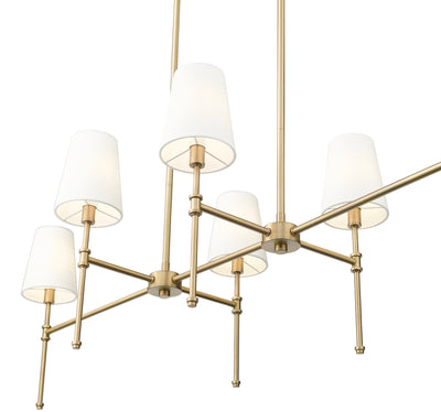 18'' Adorra Vintage Brass 6 Light Linear Chandelier