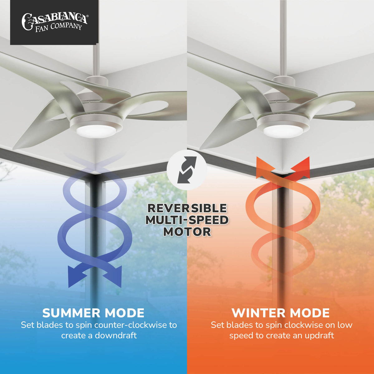 Casablanca 60 inch Inez ENERGY STAR® Brushed Nickel Damp Rated LED Ceiling Fan with Wall Control and Handheld Remote