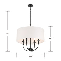 24'' Mairbourne Matte Black 4 Light Pendant