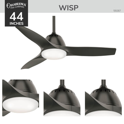 Casablanca 44 inch Wisp Noble Bronze Ceiling Fan with LED Light Kit and Handheld Remote