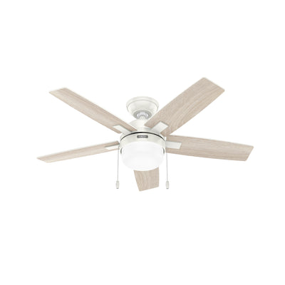 44 inch Anisten Fresh White Ceiling Fan with LED Light Kit and Pull Chain