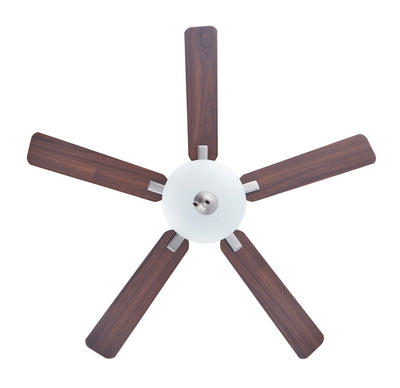 52 Inch Star Light AC Brushed Nickel Indoor Ceiling Fan 5-Blade 3 Lights Reversible