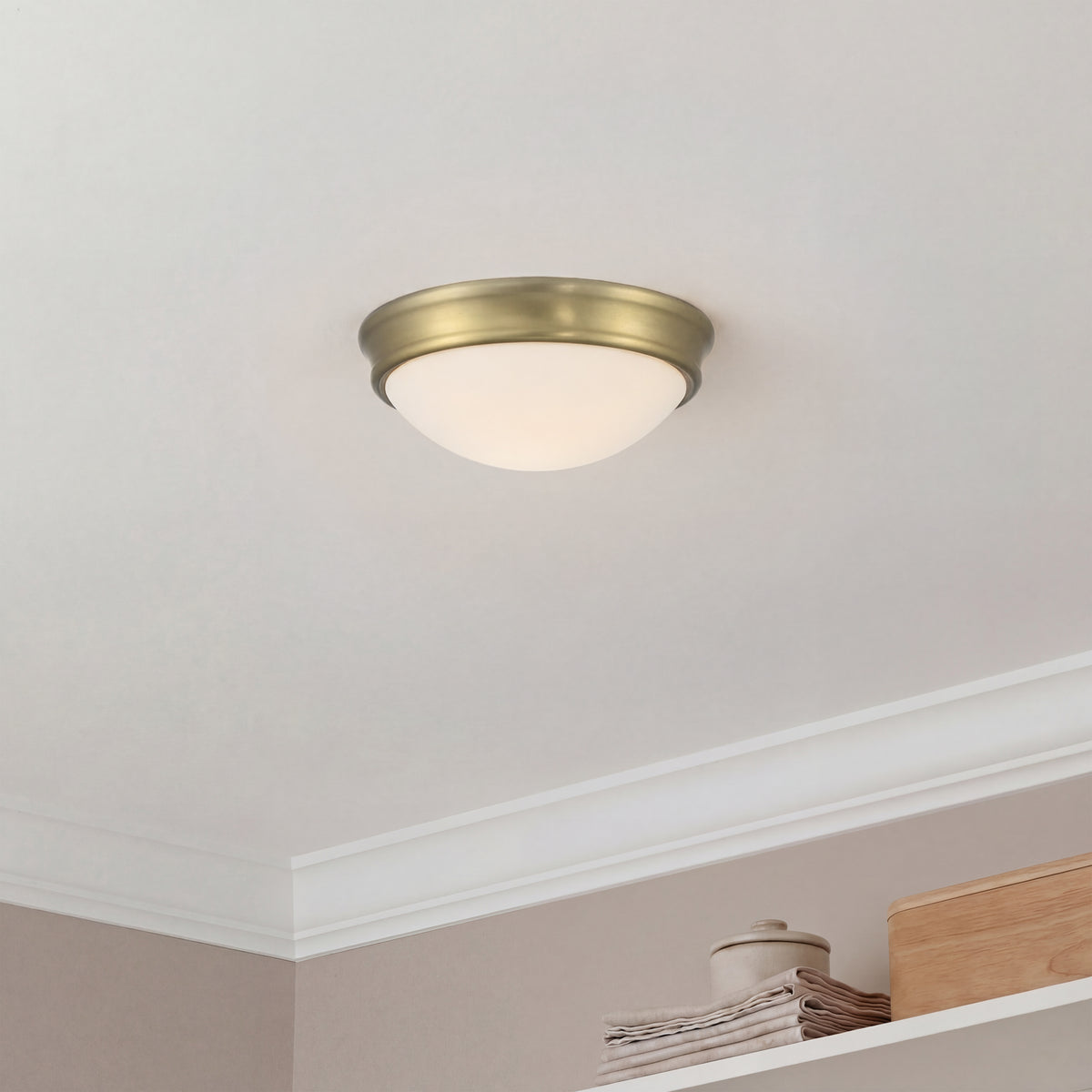 4'' Baumann Vintage Brass 1 Light Flush Mount