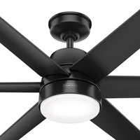 60 inch Skysail ENERGY STAR® Matte Black WeatherMax Indoor / Outdoor Ceiling Fan with LED Light Kit and Wall Control