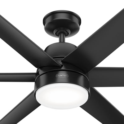 60 inch Skysail ENERGY STAR® Matte Black WeatherMax Indoor / Outdoor Ceiling Fan with LED Light Kit and Wall Control
