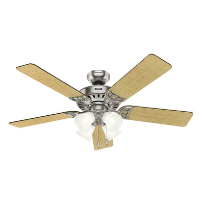 52 inch Studio Series Brushed Nickel Ceiling Fan with LED Light Kit and Pull Chain