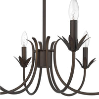 Junie Bud 28-inch 6-light Matte Bronze Chandelier