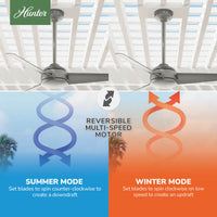 52 inch Trimaran Matte Silver WeatherMax Indoor / Outdoor Ceiling Fan and Wall Control