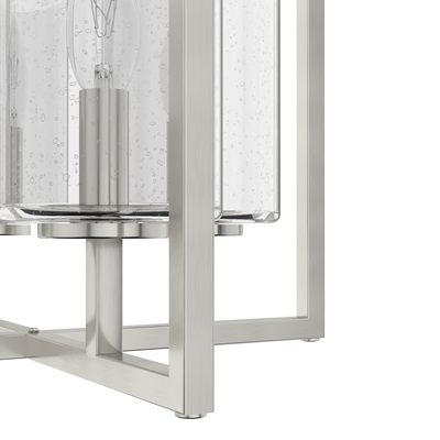 Kerrison 14.5-inch 4-light Brushed Nickel Semi-Flush Mount with Seeded Glass