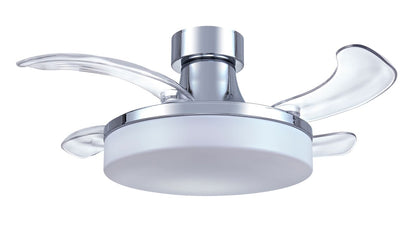 36 Inch Chrome Retractable Blade Ceiling Fan