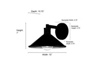 7-inch Vectra Powder Coated Black 1-Light Outdoor Wall Sconce