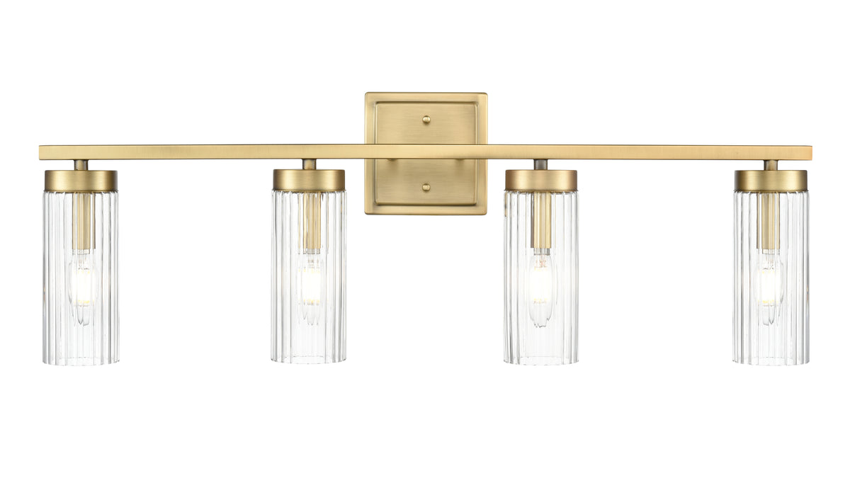 29.75'' Iversen Vintage Brass 4 Light Bath Vanity