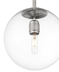 12-inch Kairo Polished Nickel 1-Light Clear Glass Pendant Light