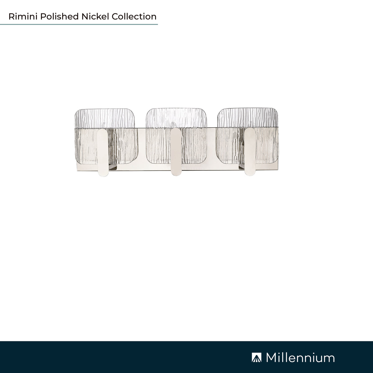 24'' Rimini Polished Nickel 3 Light Bath Vanity