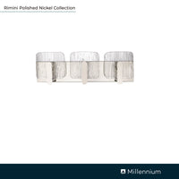 24'' Rimini Polished Nickel 3 Light Bath Vanity