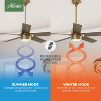 52 inch Erling ENERGY STAR® Luxe Gold Ceiling Fan with LED Light Kit and Handheld Remote