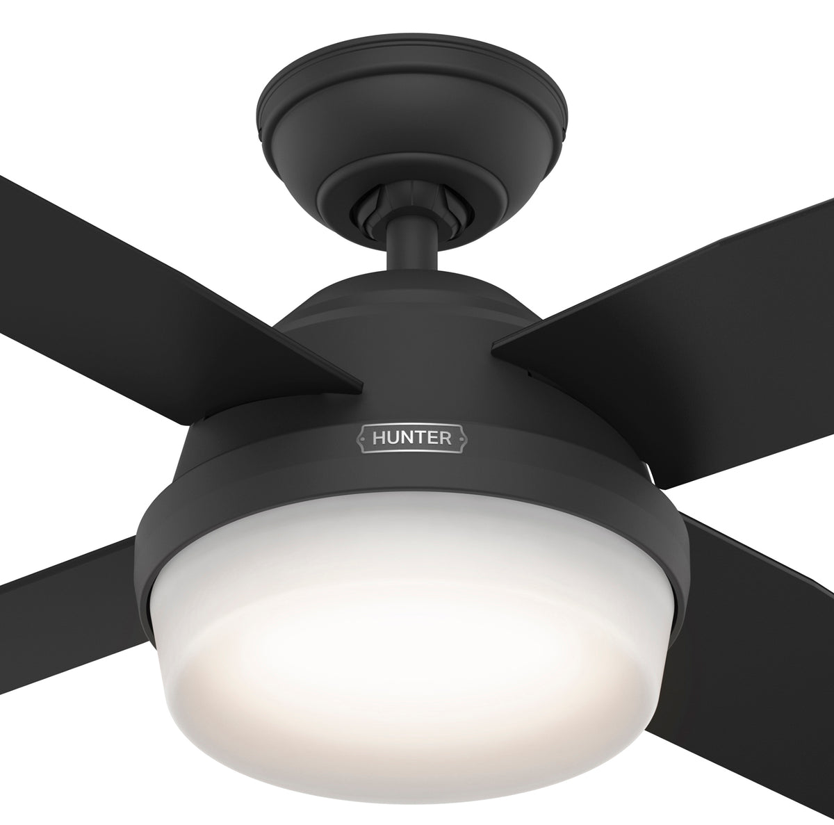 44 inch Dempsey Matte Black Ceiling Fan with LED Light Kit and Handheld Remote