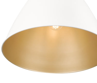 13'' Kayman Matte White 1 Light Pendant