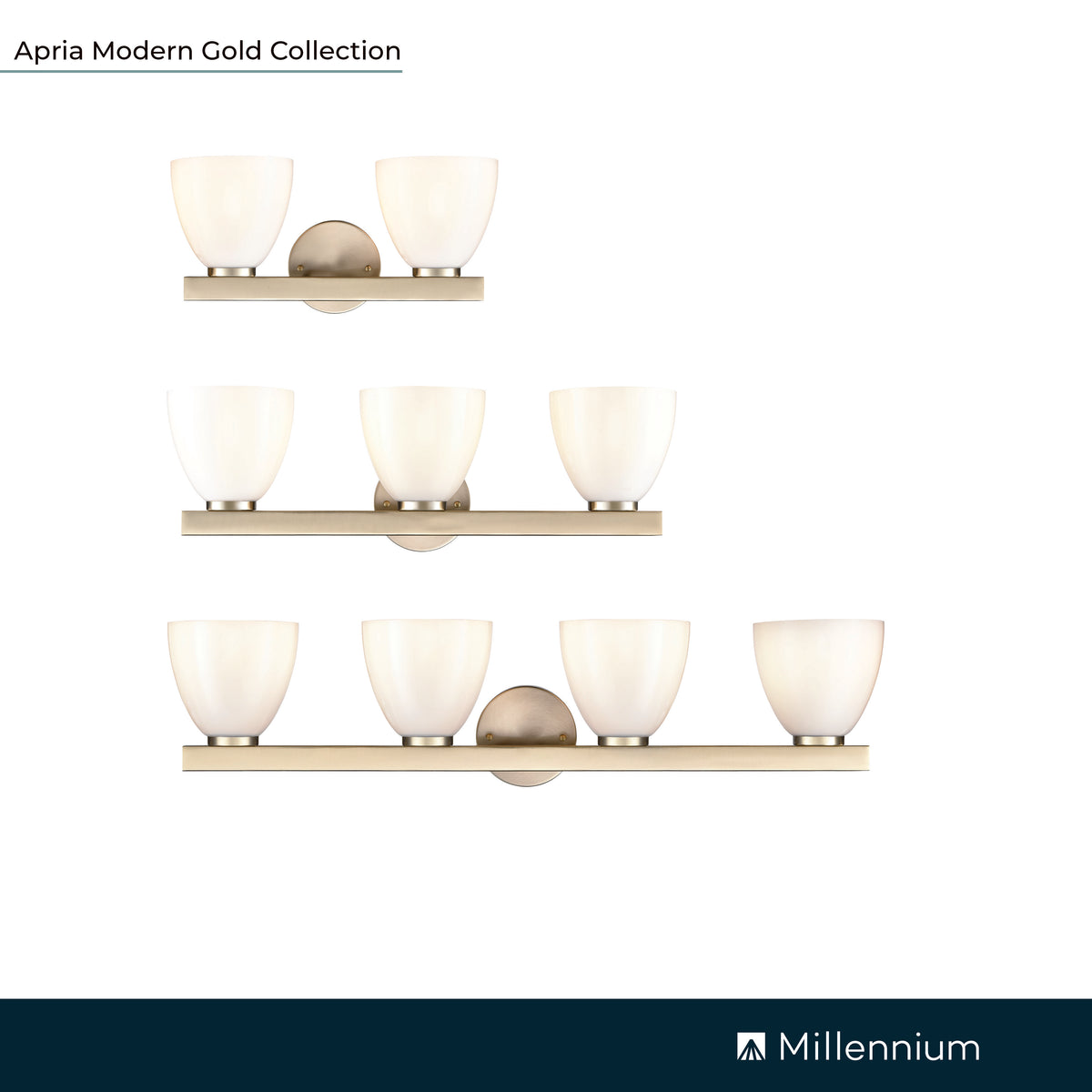 33'' Apria Modern Gold 4 Light Bath Vanity
