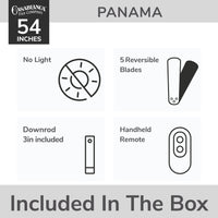 Casablanca 54 inch Panama ENERGY STAR® Snow White Ceiling Fan and Handheld Remote