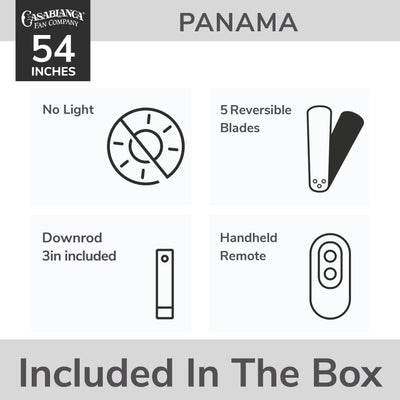 Casablanca 54 inch Panama ENERGY STAR® Snow White Ceiling Fan and Handheld Remote