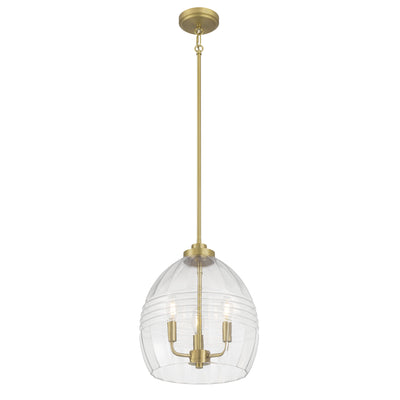 15.25'' Miravelle Vintage Brass 3 Light Pendant