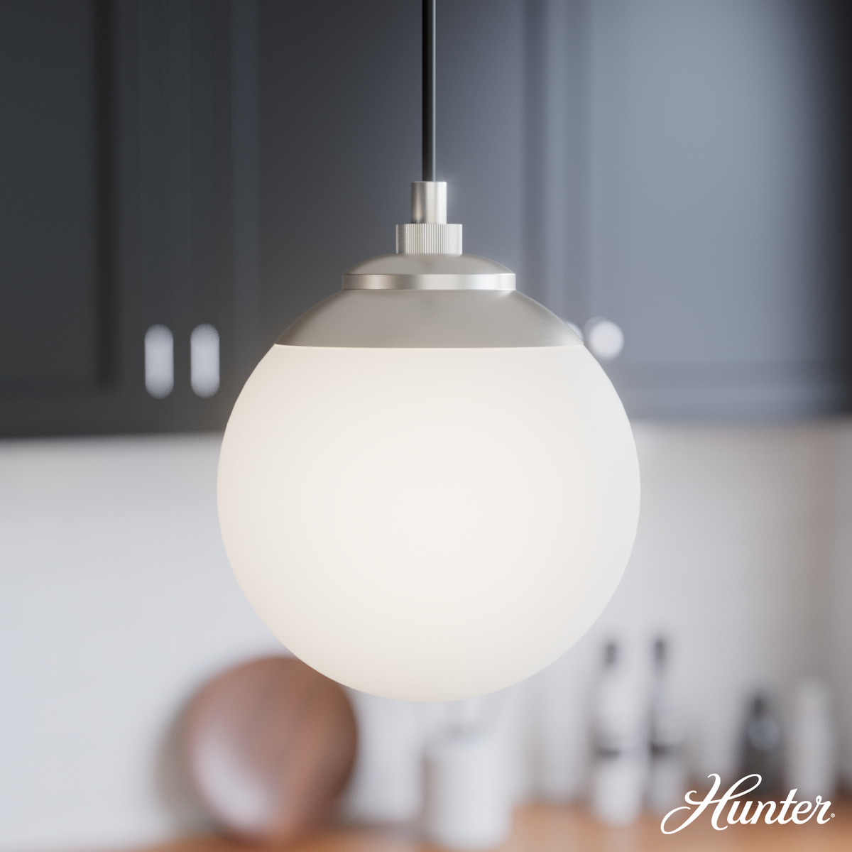 Saddle Creek 16-inch 1-light Brushed Nickel Schoolhouse Pendant with Seeded Glass